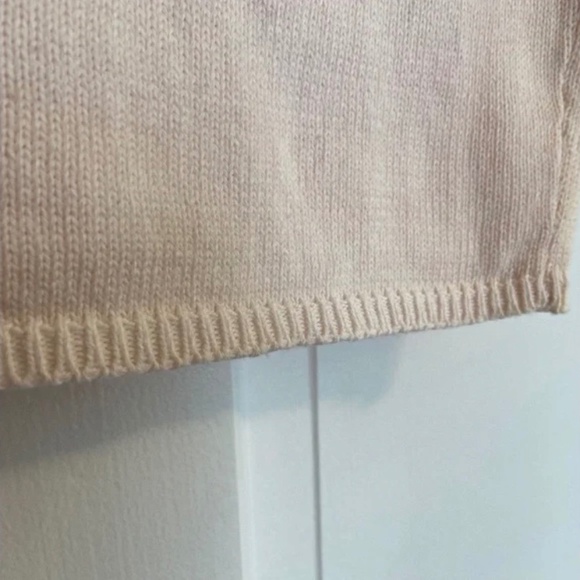 Vintage J Crew Pale Pink Cotton Crew Neck Sweater; Short Sleeves; Perfect; Med - Picture 8 of 11